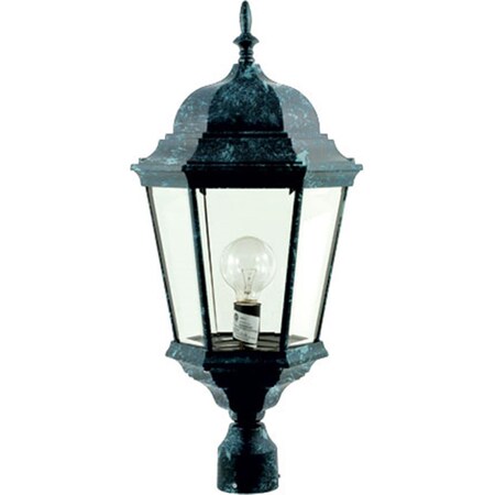 Intense Powder Coated Cast Aluminum Post Top Light Fixture, Verde Green - 26.75 x 12.75 x 12.75 in. IN2563006